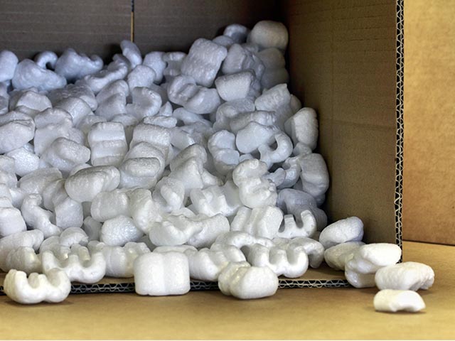 Patatine in polistirolo per il riempimento del vuoto